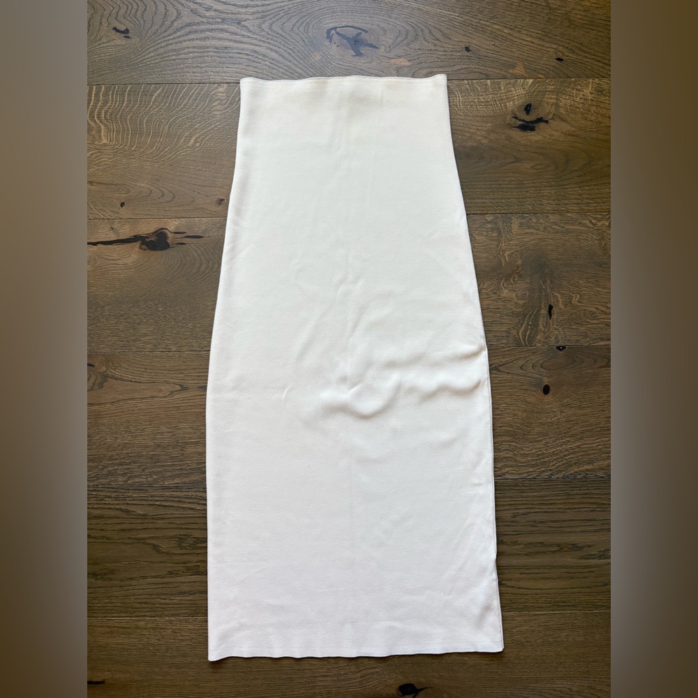 WeWoreWhat Knit Midi Bodycon Skirt In Ivory /Cream Size S